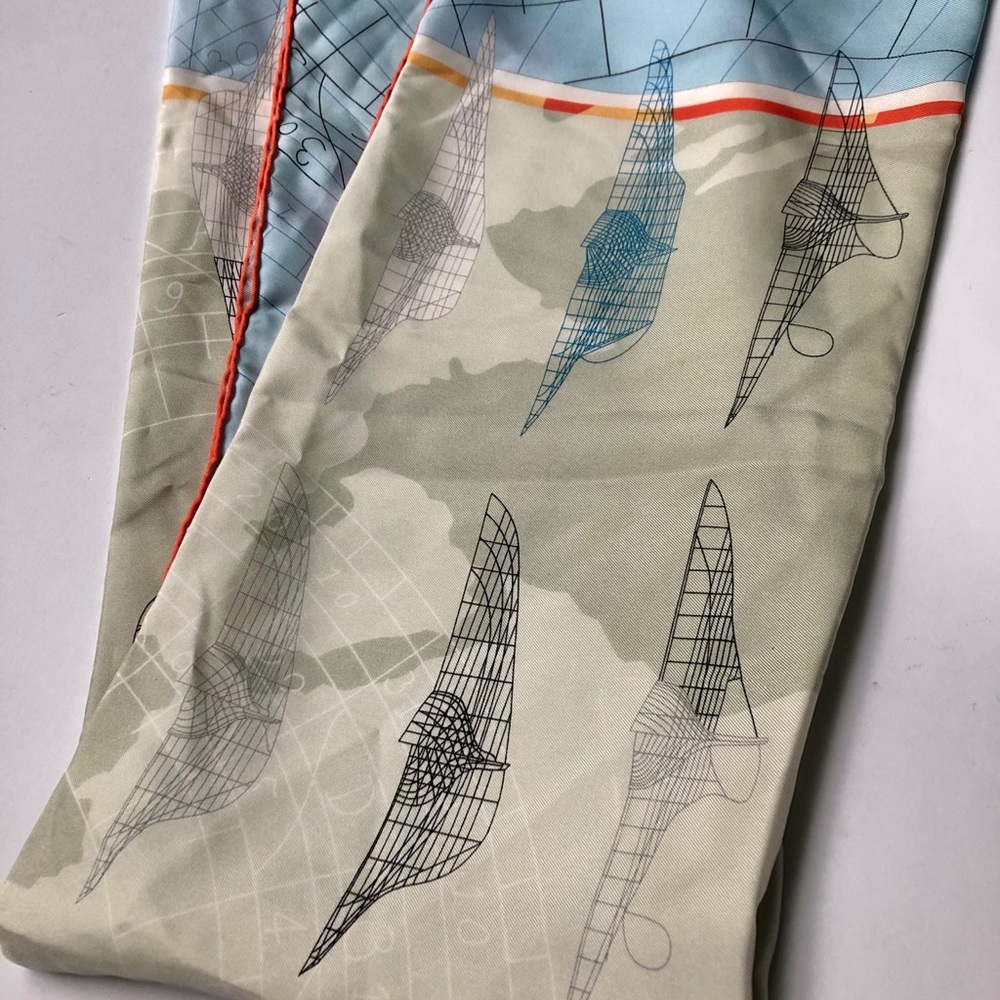 Rolex large silk scarf France aviation compass